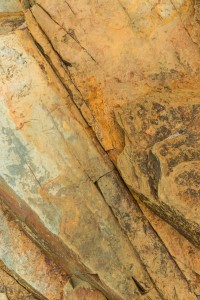 Textures Lines Patterns shows 35mm digital colour images of weathering on a rock on a beach in County Kerry, Ireland