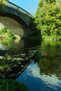 Lucan Bridge Dublin is a 35mm digital colour image of the road bridge crossing the River Liffey at Lucan village in County Dublin