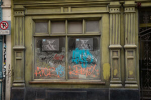 A Friday stroll in Dublin City showing 35mm digital image of an abandoned building taken on a mid-morning walkabout around parts of the city centre