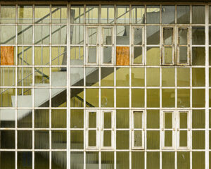 Some recent Additions shows a 35mm digital image of old windows in an office block in Dublin City