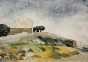 Martello Tower, Sandycove, Dublin. Watercolour on Arches Paper.