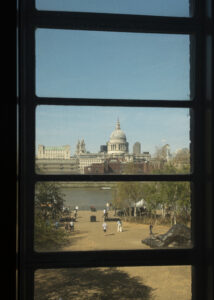 Art and photographic Work shows a 35mm digital colour image of St Paul's cathedral and the Thames River viewed from the Tate Modern Art Gallery